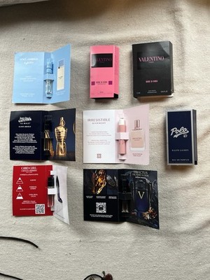 Perfume Samples Lot of 8 Various Fragrances Parfum, Eau de Toilette Collectible