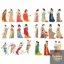 Retro Chinese Beauty of Tang Dynasty Precut  Scrapbooking Diary Sticky Paper