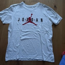 Jordan Herren T-Shirt Weiß Größe M Kurzarm Rundhals Baumwolle