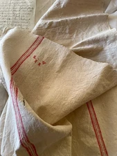 Exceptional HUGE Antique French Handloomed Chanvre Linen Torchon Cloth c1880s