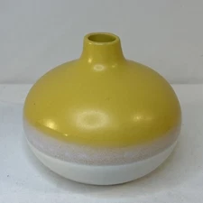 Ceramic Pottery Yellow Ombre Bud Vase
