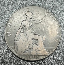1908  Edward VII One Penny .  #481