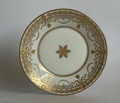 Rare KPM Berlin / Hutschenreuther Dresden Porcelain Plate Raised Gold Decoration