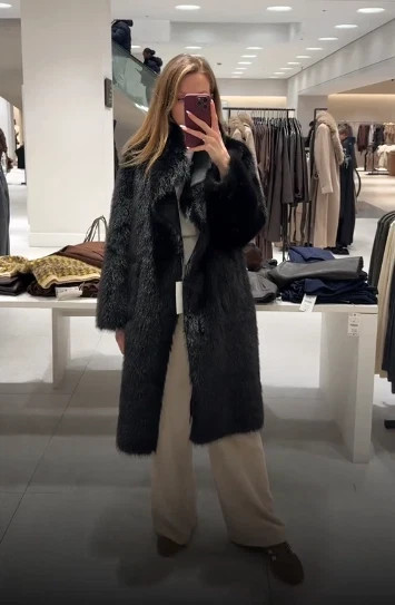 Zara Reversible Double Faced Faux Fur Coat SIZE M Ref 6318/278/800 thumbnail 14