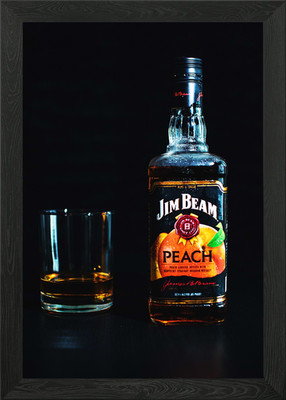 Jim Beam Peach Framed Wall Art Poster Canvas Print Picture