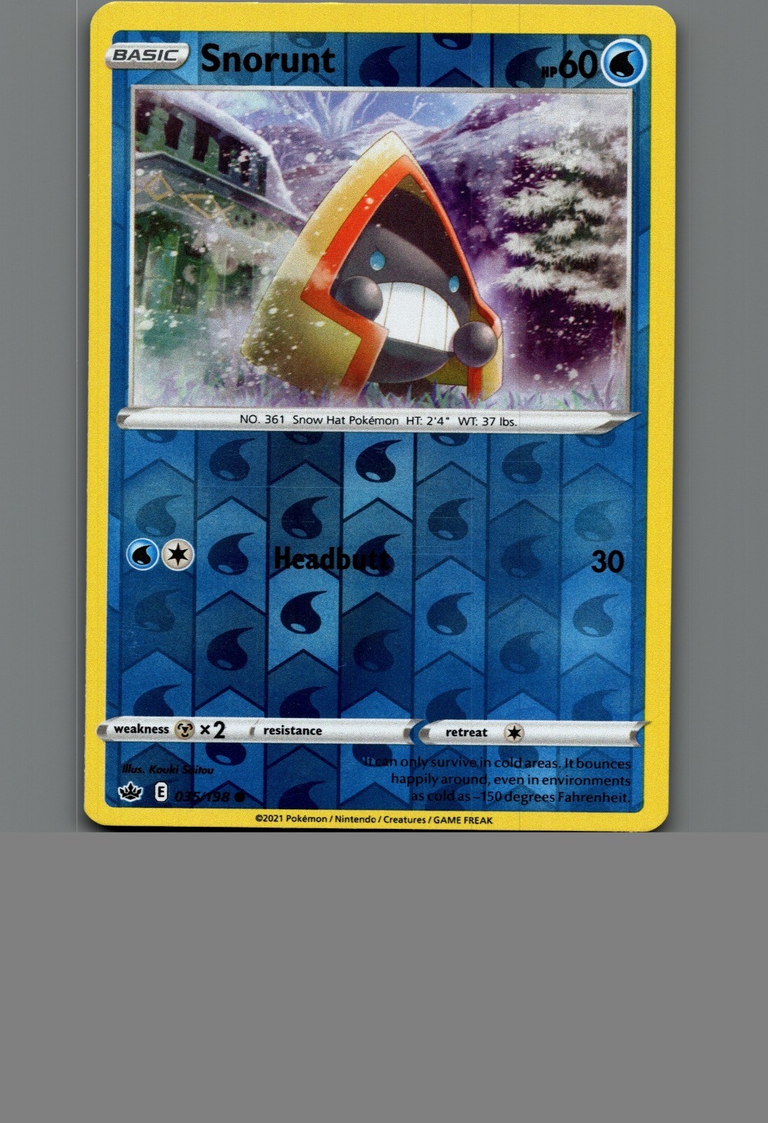 Snorunt Reverse Holo Common SWSH06: Chilling Reign 035/198 NM Snorunt Snorunt