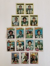 Lot of 16 Green Bay Packers Topps Football Cards ‘72-‘80 Willie Buchanon All-Pro