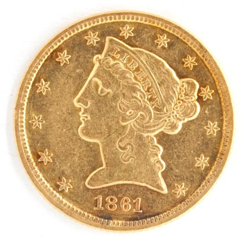 1861-P Liberty Half Eagle — photo from the most recent tracked eBay sale