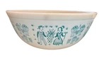 Vintage Pyrex Amish Butterprint Cinderella 4 qt Mixing Bowl White Turquoise