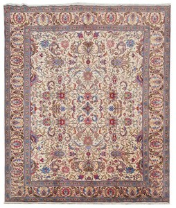 Amazing Hand Knotted Vintage Tribal Tabreez Wool Area Rug 13 x 10 Ft
