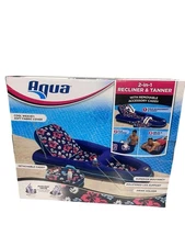 Aqua Campania Ultimate 2-in-1 Pool Recliner Lounge Extra Large Navy Hibiscus