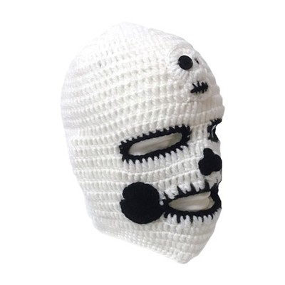 Warm Skull Knit Hat Simple Handmade Creative Three-eye Hat Halloween Party