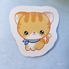 Cute Waterproof Vinyl Sticker of a Orange Cat
