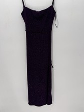 Vintage Windsor Y2K dark Purple glitter ruched formal dress 90s USA MADE BODYCON