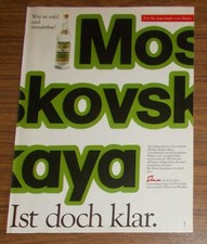 Seltene Werbung MOSKOVSKAYA Wodka - Ist doch klar 1983