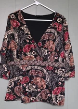 I.N.C. International Concepts Medieval Paisley  Sparkles 2X beaded waist detail