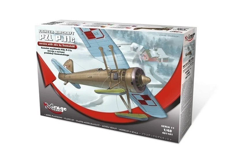 Mirage 481101 1:48 Aereo da caccia PZL P-11c, versione con sci, prodotto da Szom - Immagine 3 di 3