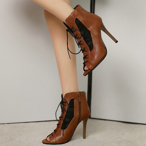 Botas al Tobillo Crossdresser Peep Toe Unisex Gladiador Drag Queen LGBTQ Mujeres Zapatos - Imagen 9 de 27