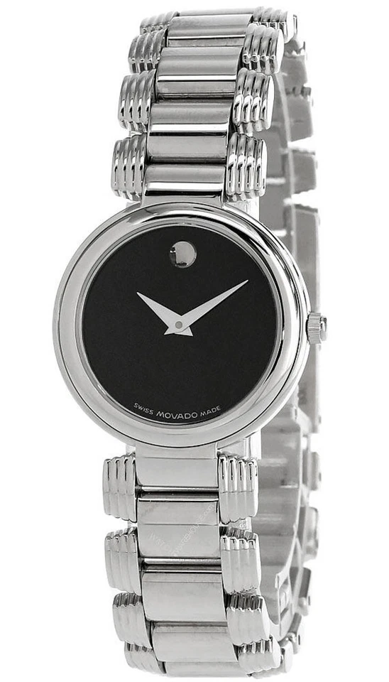MOVADO 25mm Quartz SS Black Museum Dial Women's Watch 0605016