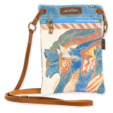Laurel Burch Horses Sky Mares Sml Crossbody Bag Phone Case +ID/Bank Cards NEW