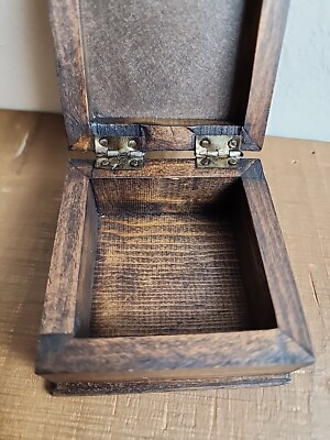 Handmade Wooden Trinket Box with Painted Tile El Viejo Arte Mini 3