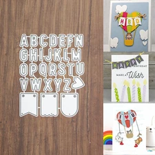 Little Banner Builder Cutting Die Set – Capital Letters Alphabet Heart