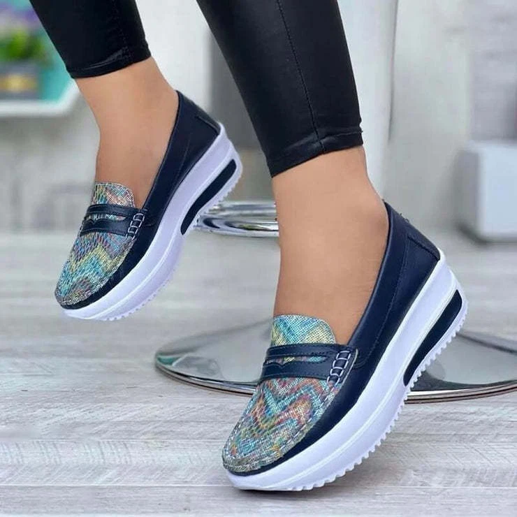 Women's Sneakers Shoes Summer Slip On Flat Casual Sport Platform Walking fashion - Image 4 of 4