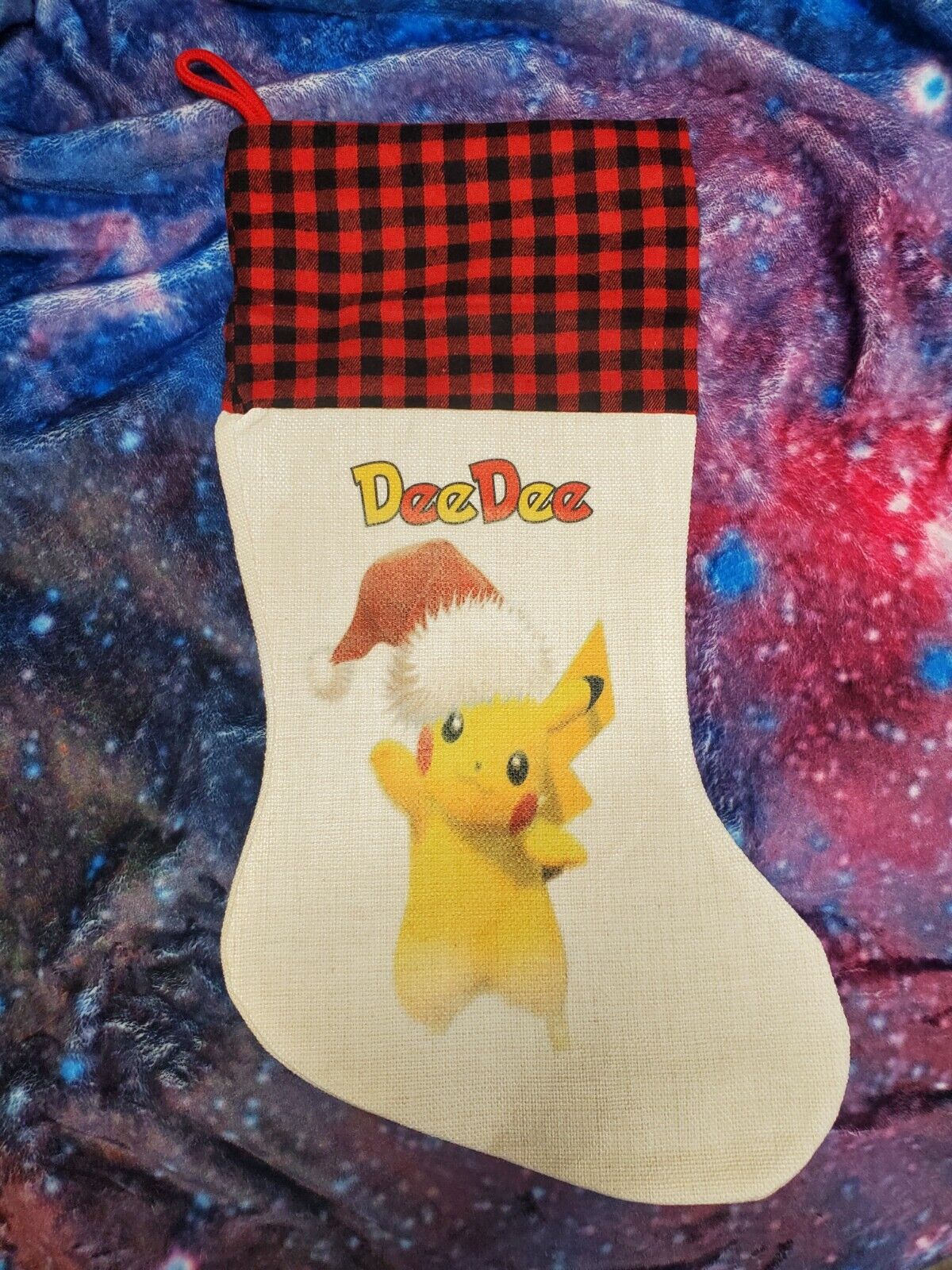 Pokemon Christmas Stocking OFFicial mail order Super-cheap - Customizable Homemade Plaid Top