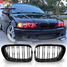 Gloss Black Dual Slats Kidney Grill for 1999-2002 BMW E46 M3 325Ci 330Ci Coupe