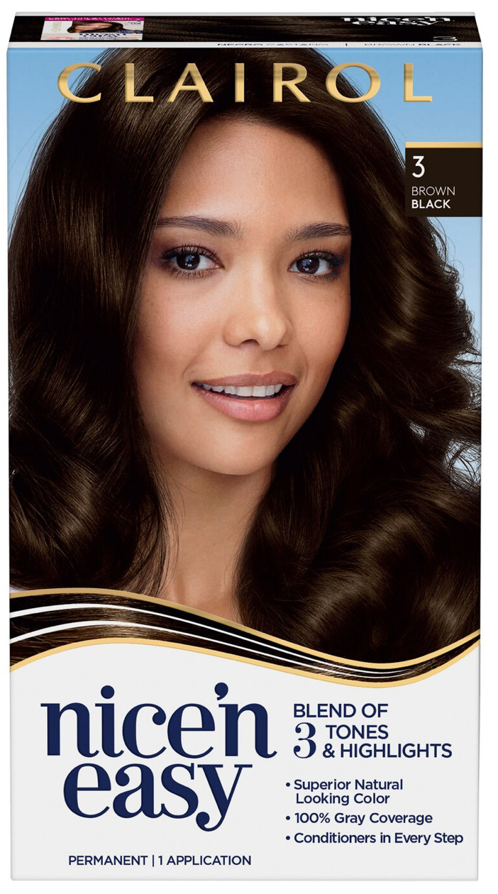 Clairol Nice'n Easy Permanent Hair Color, 3 Brown Black