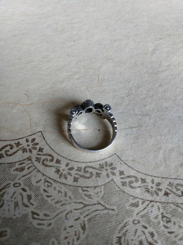 Vintage Ring size 8 amethyst black onyx sterling silver - Picture 3 of 6