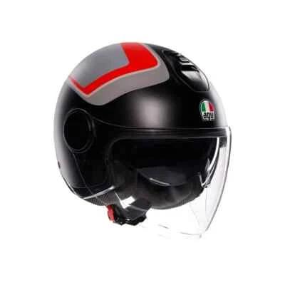 Casque AGV E2206 Jet Eteres Scagliere Gris Mat/Rouge Taille S - Photo 1/4