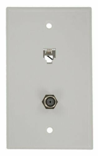 LEVITON 40259-W Telephone 6P4C F Connector Wall Jack White FREE SHIPPING b - Picture 1 of 1