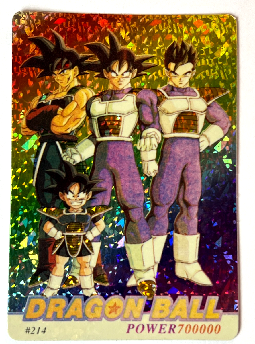 1997 DRAGON BALL Z Card #214 BARDOCK GOKU GOHAN GOTEN VTG Foil