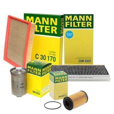 Mann Oil Air Carbon Cabin Fuel Filter Service Kit For Saab 9-3 2.8 B284R Turbo