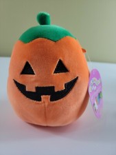 Squishmallow Halloween Plush Orange Pumpkin Jack O'Lantern 2019 Kellytoy 5"