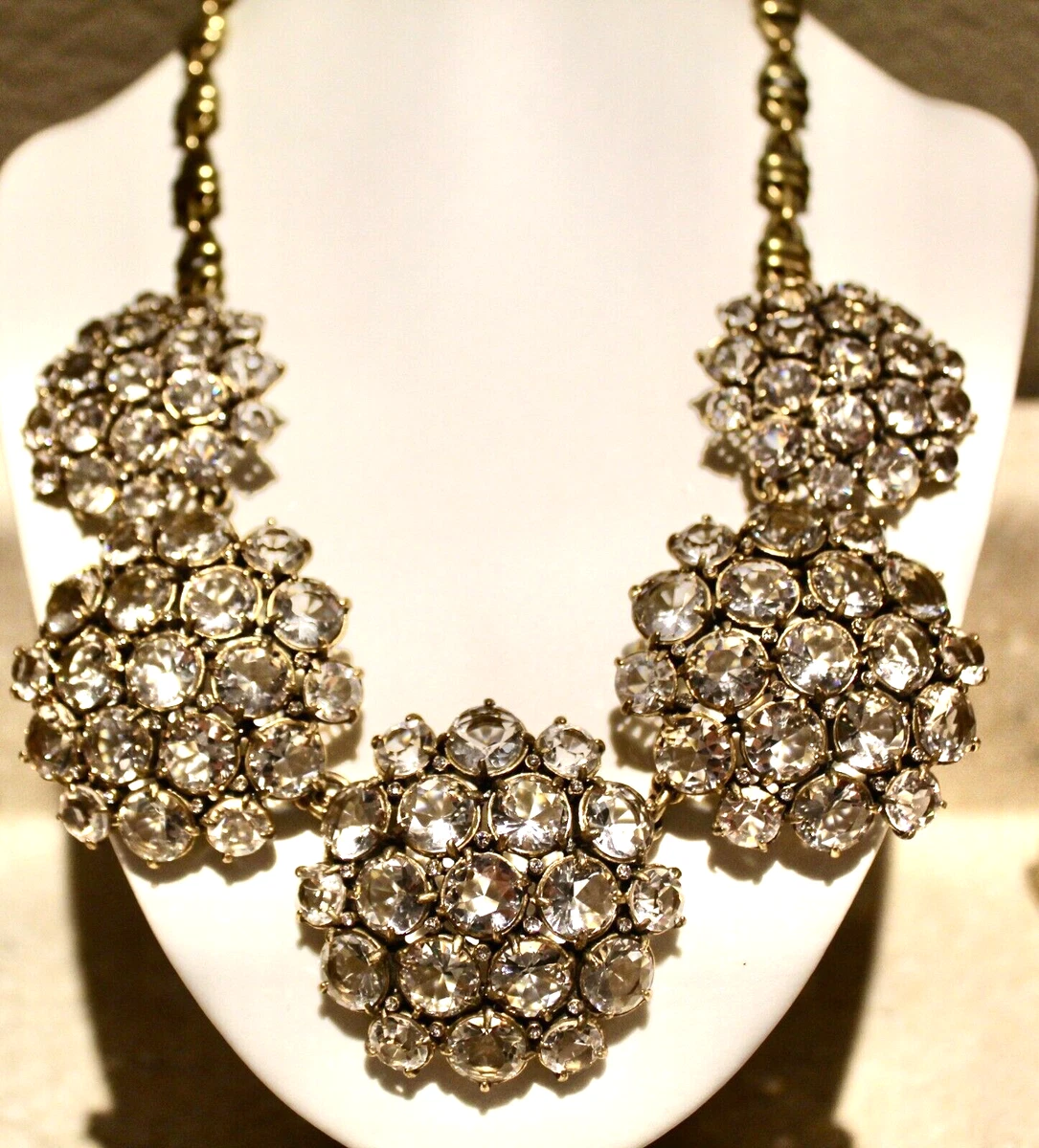J crew crystal cluster best sale necklace