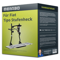 Menabo FahrradträGer Cobra Plus Schwarz/Silber FüR Fiat Tipo 356, 357 - 3 RäDer