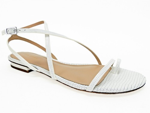 Via Spiga Women's Calandre Sandals Blanc White Leather Size 8 M