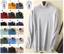 💟17 Farb. 100% NERZ KASCHMIR WOLLE ROLLKRAGENPULLOVER SKI MINK CASHMERE SWEATER