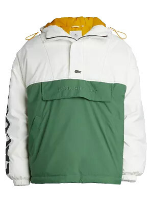 Chaqueta Parka Lacoste para Hombre LIVE Colorblock con Estampado en Mangas Lacoste de Gran Tamaño |
