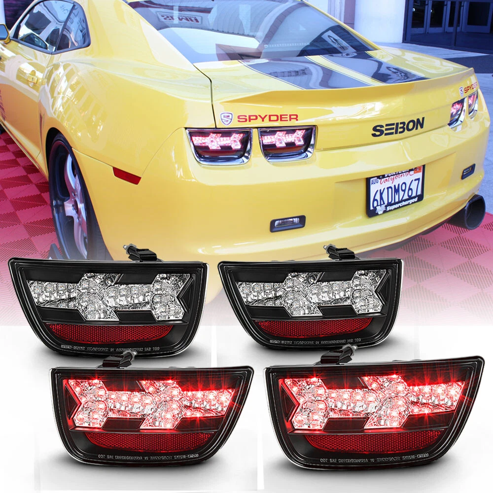 Black 2010-2013 Chevy Camaro Lumileds LED Tail Lights Lamps 10 11 12 13