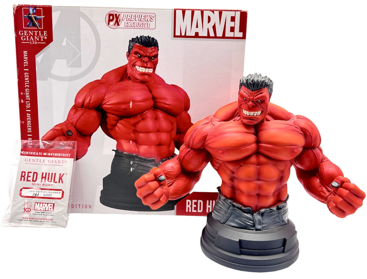 Marvel Red Hulk Bust Figure Gentle Giant Limited Edition 586 Marvel Red Hulk Bust Figure Gentle Giant Limited Edition 586