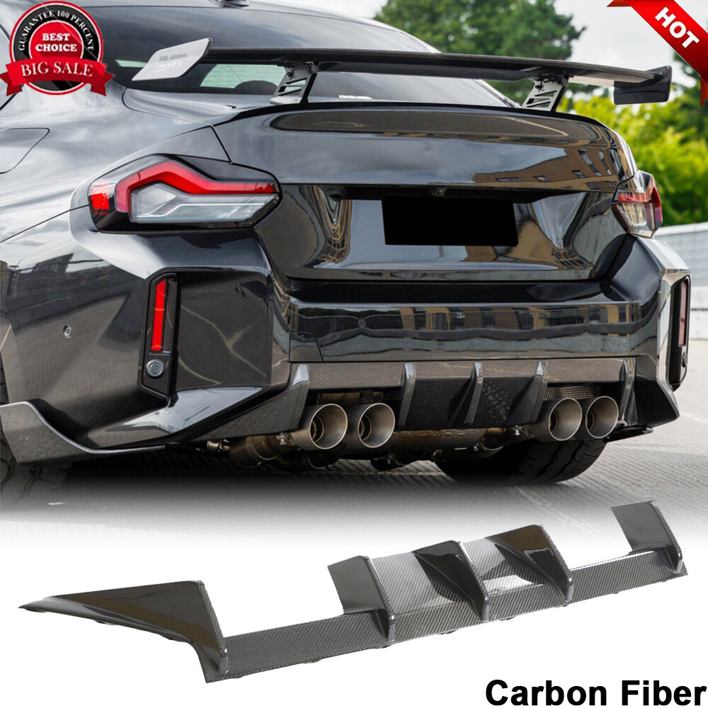 For BMW G87 M2 Coupe 2022UP REAL CARBON Rear Bumper Diffuser Lip Spoiler Bodykit