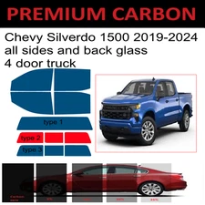 Premium Nano Carbon Window Tint fits Chevrolet Silverado 1500 4d 2019-2025
