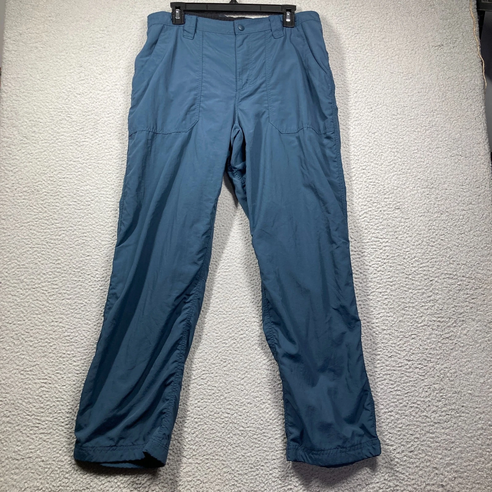 L.L Bean Outdoor Pants Men's Large 34x29 Blue Gray Straight Hiking Nature 014G5
