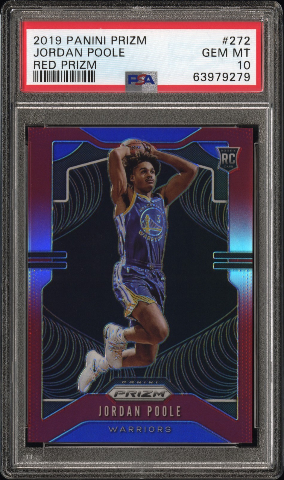 2019-20 Panini Prizm Red /299 Jordan Poole #272 PSA 10 GEM MT Rookie RC
