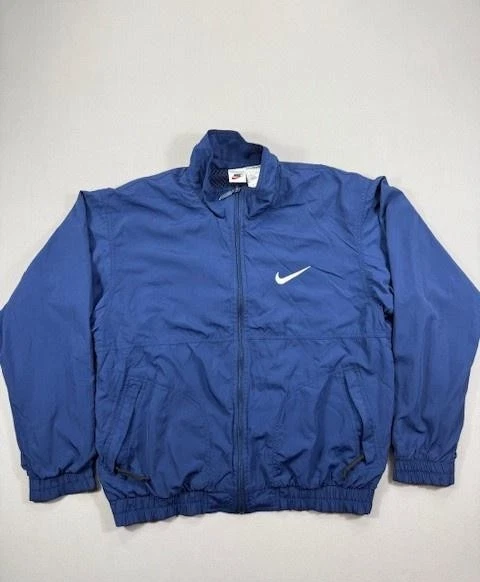 Chaqueta cortavientos Nike azul pequeña vintage de atletismo de EE. UU. para hombre cremallera completa años 90 Foto 2 de 4