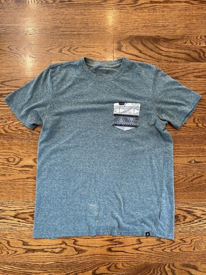 Hurley Aztec Men's Short-Sleeve Pocket T-Shirt Size Medium Crew-Neck Faded