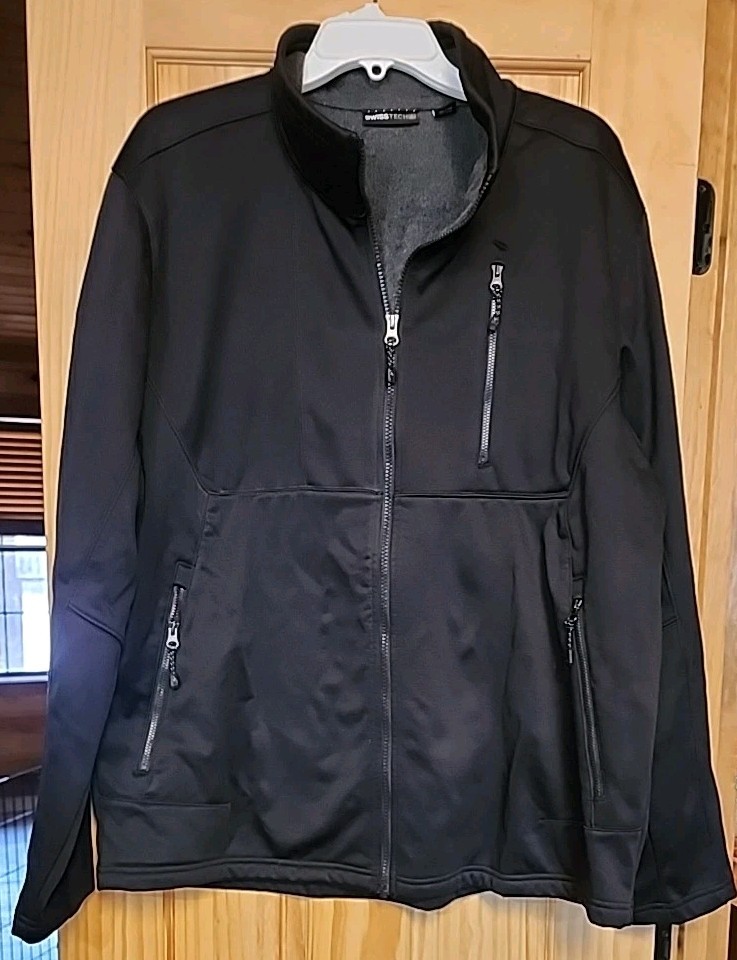 Swiss Tech Black Lined Soft Shell Windproof Full … - image 1